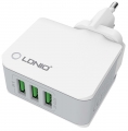 универсальное зарядное устройство LDNIO A3303 3USB *3,4A white