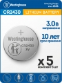 литиевые батарейки Westinghouse CR2430 5шт. 