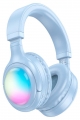 беспроводные наушники c RGB подсветкой Hoco W48 Focus BT headphones blue