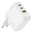 зарядное устройство для смартфона и ноутбука Hoco C115A Header PD65W three-port (2C1A) white