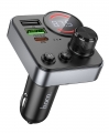 зарядка для телефона в машину с FM трансмиттером Hoco E86 Alegria 48W dual port PD30W+QC3.0 car BT FM transmitter black