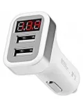 автомобильное зарядное устройство с дисплеем Hoco Z3 2USB LCD car charger black