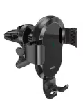 держатель с беспроводной зарядкой Hoco CA105 Guide three-axis linkage wireless charging car holder black