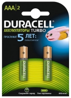 аккумуляторы (2 шт.) Duracell 850 mAh HR03/AAA-2BL