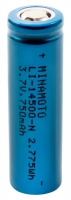 литиевый аккумулятор 3.7v Minamoto Li-14500-N 750mAh без защиты