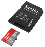 карта памяти с переходником SanDisk 32GB microSDHC Cl10 U1 Ultra Android 100MB/s