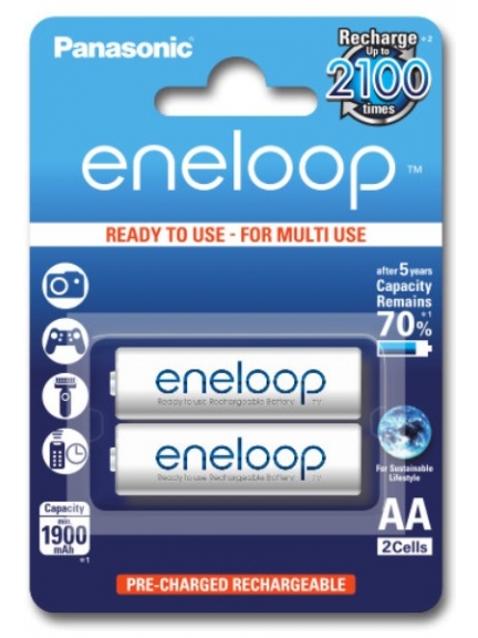 аккумуляторы (2 шт.) Panasonic 1900 mAh R6/AA Eneloop-2BL