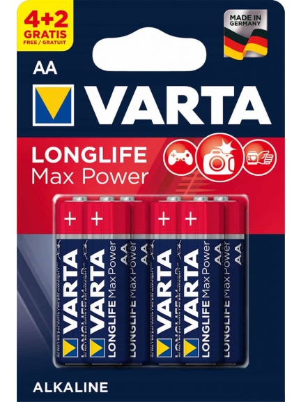 батарейки (6 шт.) Varta LR6/AA LONGLIFE Max Power-4+2BL
