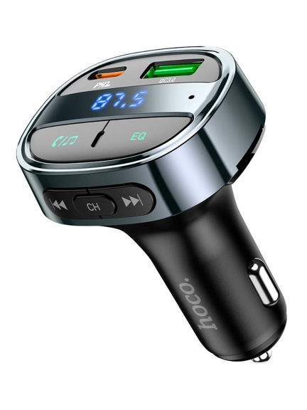 автомобильная зарядка с bluetooth FM передатчиком Hoco E70 PD30W+QC3.0 car BT FM transmitter