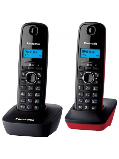 радиотелефон DECT Panasonic KX-TG1612RU grey&amp;red