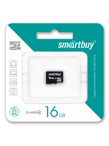 карта памяти SmartBuy 16Gb microSDHC Class 4 без адаптера 