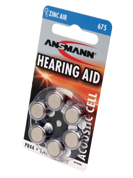 батарейки для слуховых аппаратов Ansmann ZA675/PR44-6BL 