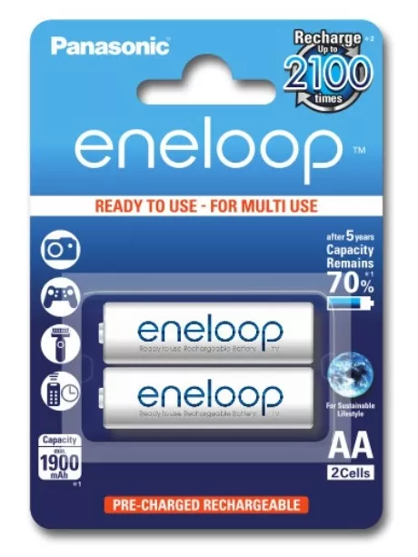 аккумуляторы (2 шт.) Panasonic 1900 mAh R6/AA Eneloop-2BL 