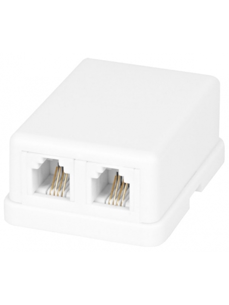 телефонная розетка ATcom 2 x RJ12 белый