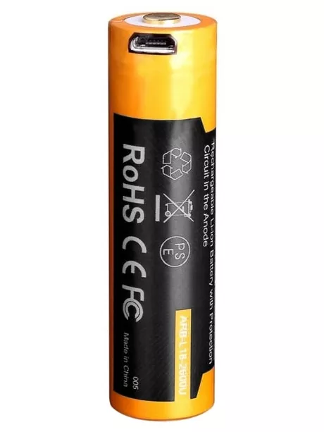 аккумулятор с USB портом Fenix ARB-L18 18650 USB Li-Ion 2600mAh, защищенный 