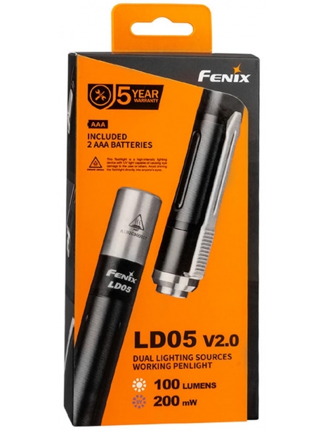 светодиодный фонарь с ультрафиолетом Fenix LD05 V2.0 black silver