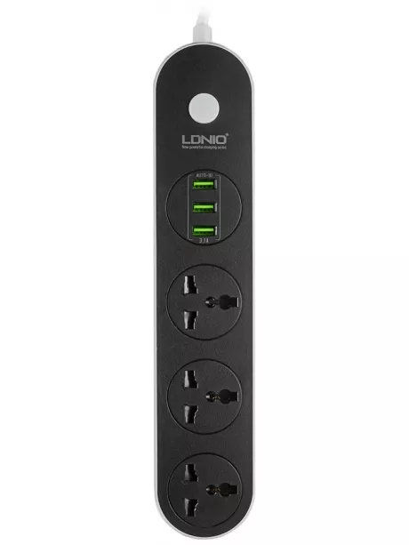 сетевой фильтр с USB портами LDNIO SC3301 3USB*3,1A + 3*220V 1,6м grey