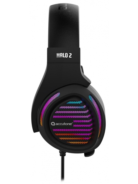 игровая гарнитура 7.1 с подсветкой и вибрацией Accutone Halo 2 USB black