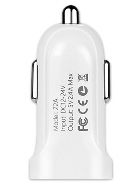 автомобильное зарядное устройство Hoco Z2A 2USB 2.4A white