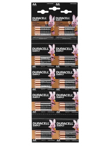 батарейка щелочная Duracell LR6/AA SIMPLY 2*10 20BL 