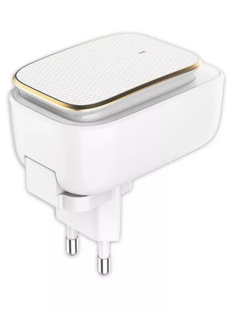 зарядное устройство с ночником LDNIO A2205 Touch LED lamp and 2 USB charger white gold