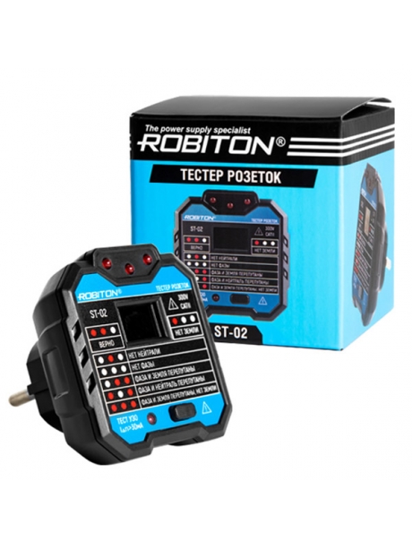 тестер розеток с дисплеем Robiton ST-02 