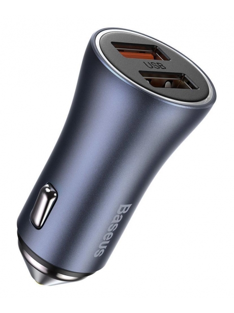 автомобильное зарядное устройство Baseus Golden Contactor Pro Dual Quick Charger Car Charger U+U 40W dark gray
