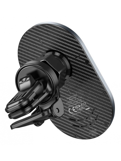 магнитный держатель с беспроводной зарядкой Hoco CA91 Magic magnetic wireless fast charging car holder gray