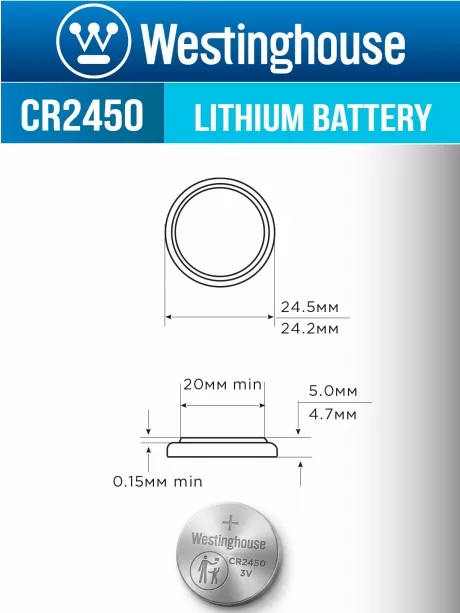 литиевые батарейки Westinghouse CR2450 5шт. 