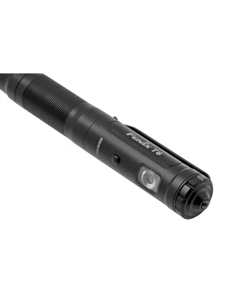 ручка тактическая с фонарём и стеклобоем Fenix T6 black