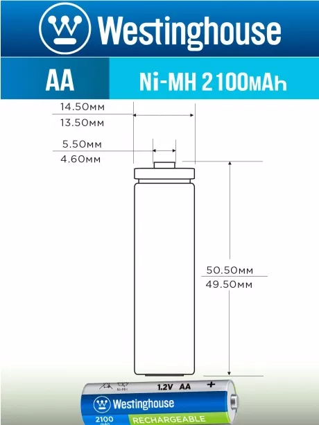 аккумуляторы Westinghouse 2100 mAh  R6/AA 12шт. 