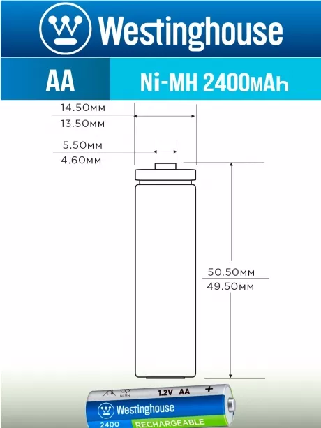аккумуляторы Westinghouse 2400 mAh  R6/AA 12шт. 