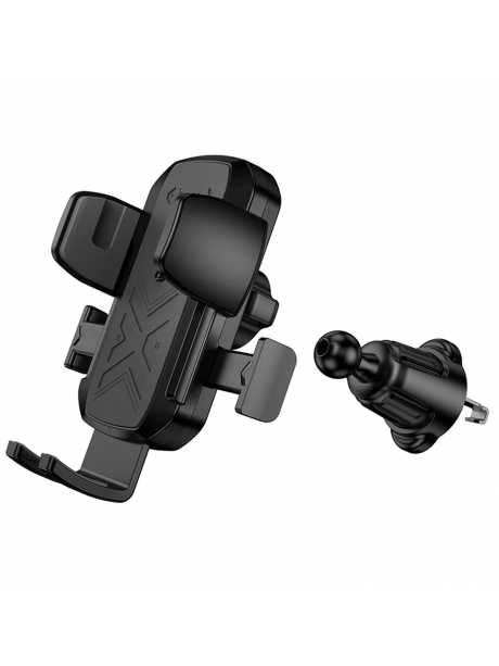 держатель телефона на дефлектор Hoco H64 Gamble one-button car holder (air outlet) black