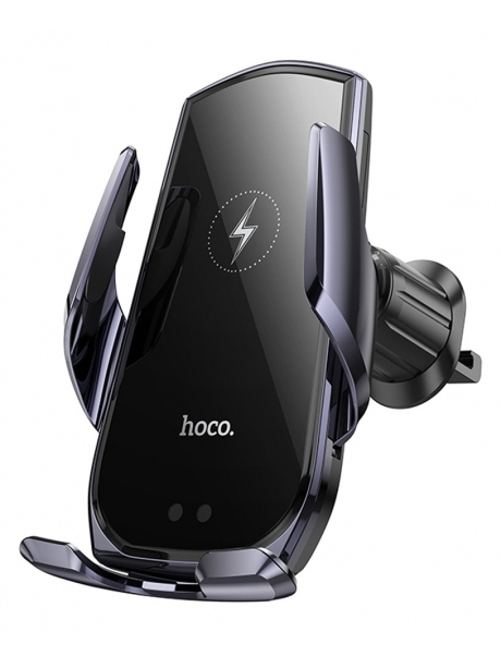 держатель для смартфона с беспроводной зарядкой Hoco CA202 Plus Enlightener infrared induction wireless charging holde black/metal gray