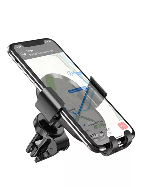 держатель с беспроводной зарядкой Hoco CA105 Guide three-axis linkage wireless charging car holder black