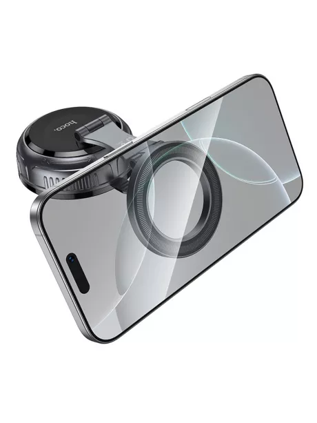 магнитный держатель MagSafe Hoco H92 High vacuum suction cup magnetic holder(universal) black/metal gray