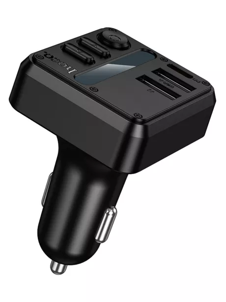зарядка для телефона в машину с FM трансмиттером Hoco E89 Libre 45W(1A1C) car BT FM transmitter black
