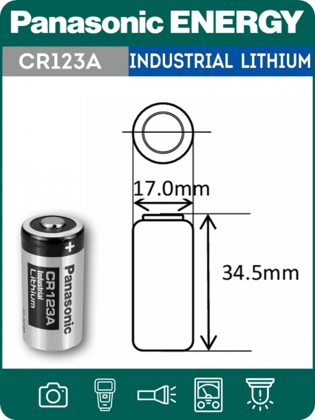 батарейка литиевая 3V Panasonic CR123A INDUSTRIAL 35шт. 