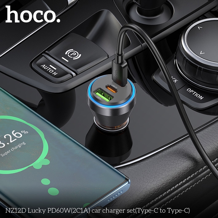 автомобильное зарядное устройство Hoco NZ12D Lucky PD60W(2C1A) car charger