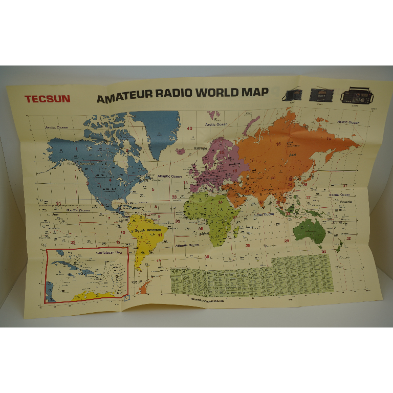 Карта мира которая идет с Радиоприемником Tecsun PL-990X