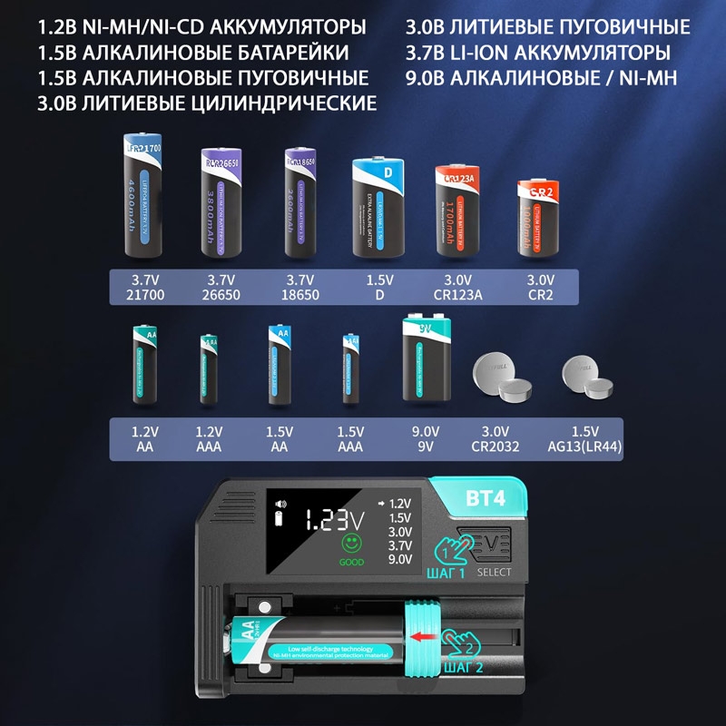 тестер элементов питания Robiton BT4